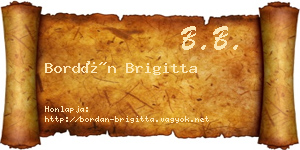 Bordán Brigitta névjegykártya